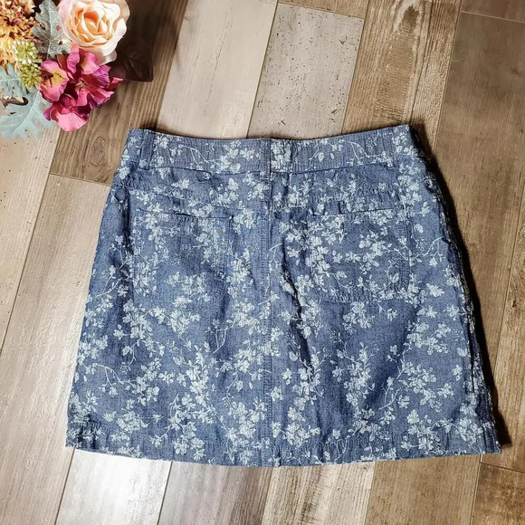 White Stag Blue Floral Skort Size 6 100% Cotton RN 52469 - Picture 10 of 12